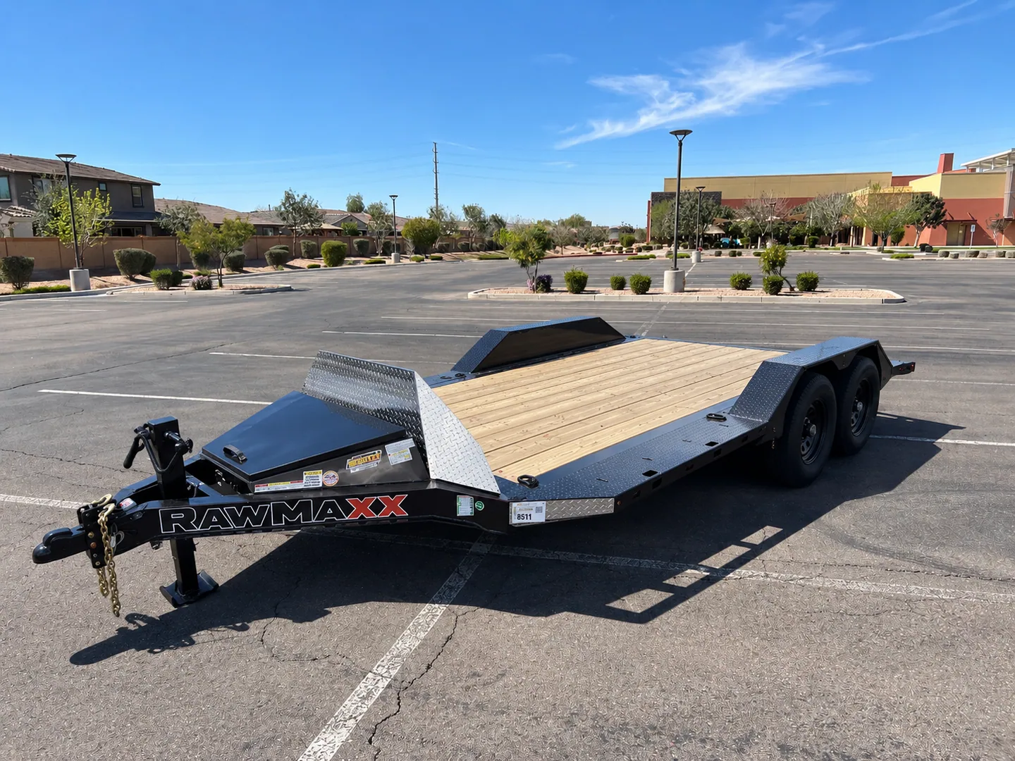 RawMaxx SLX equipment and car hauler, front three-quarter view